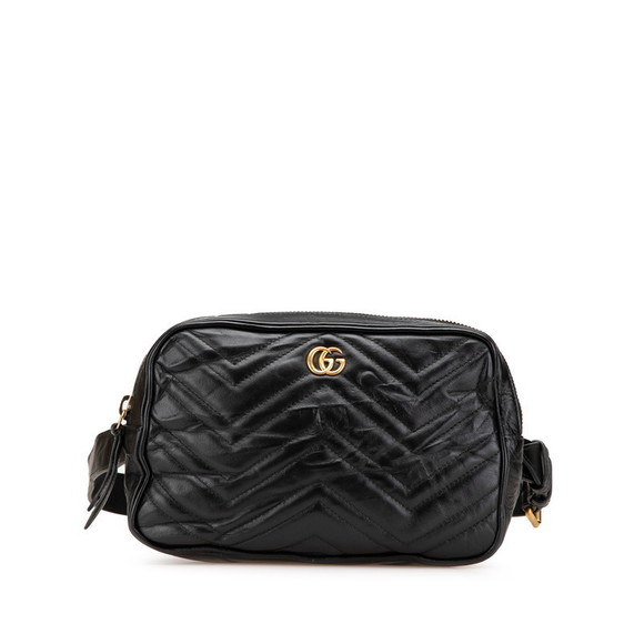 Gucci Bag Black Marmont Waist GG Leather - Picture 1 of 8